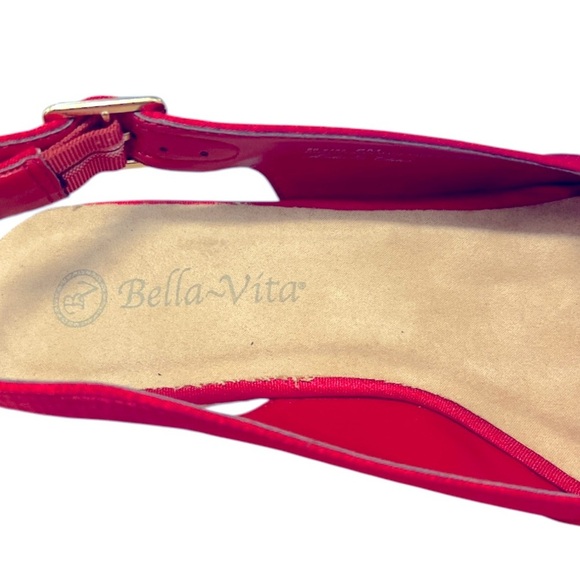 Bella Vita Red 👡Wedge Sandals with Crisscross Straps - Picture 4 of 6